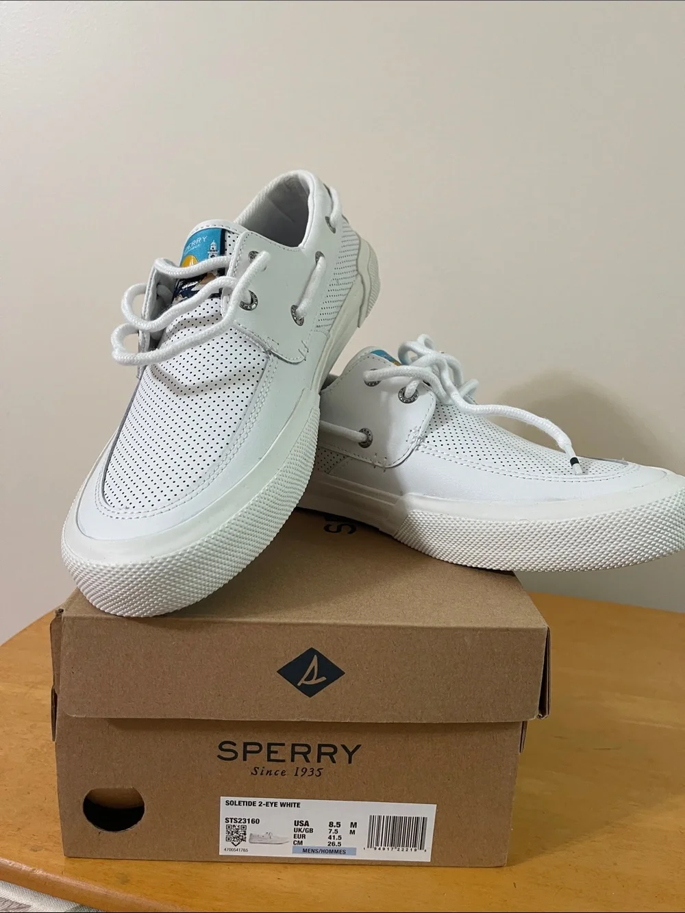 Sperry Men's White 2 Eye Boat Sneakers